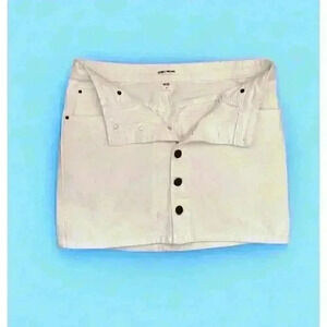 Bilibong Button Fly White Denim Mini Skirt‎